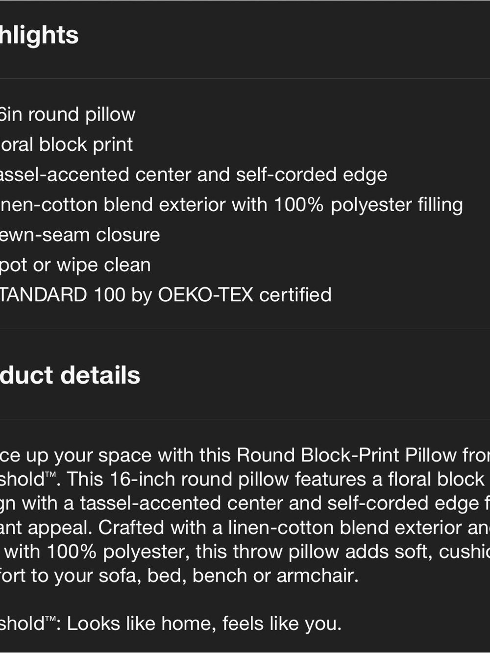 Round Block Print Pillow Blue/Neutral
- Threshold™ - Picture 6 of 8